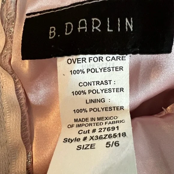 B Darlin Silver and Pink sparkly dress - Picture 4 of 6